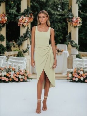NWT Aritzia Wilfred Saturn Midi Dress in Pastel Sage Green Size 2XS